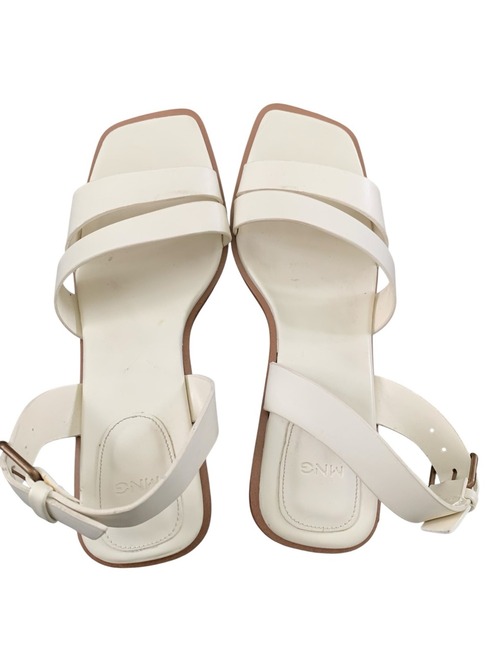 MNG Cream Block Heel Sandals size 37